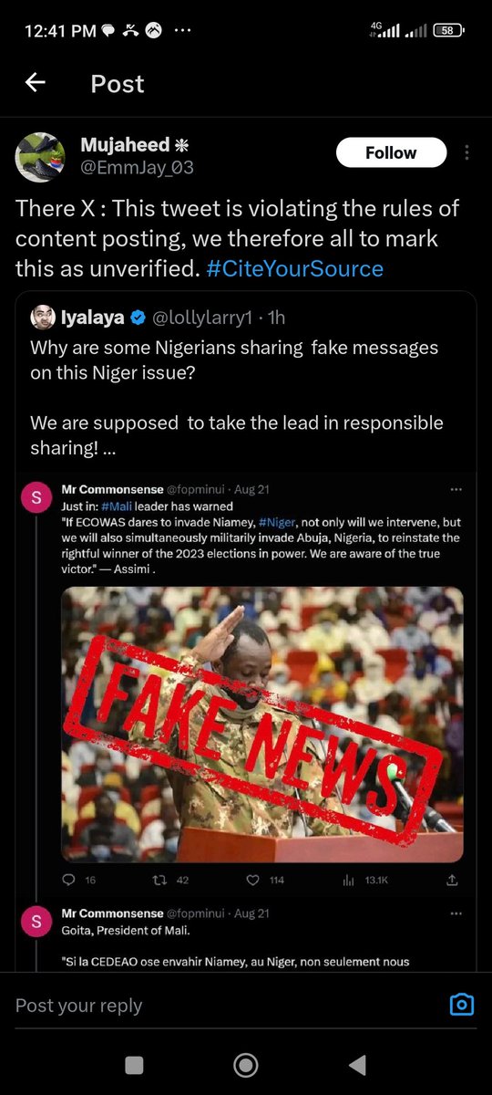 SirdiqTuco's tweet photo. Calling out the spread of unverified info!
 No credible paper has covered it. Let's set the standard and insist on sources .
#CiteYourSource https://t.co/JnLGeCjvQo
