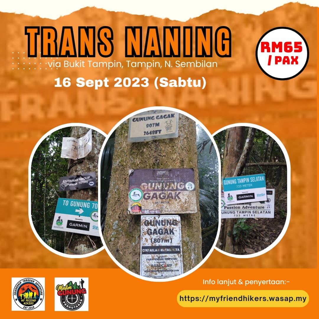 MyFriendHikers's tweet photo. TRANS NANING via BUKIT TAMPIN

Hiking sempena hari 🇲🇾🇲🇾

Penganjur : My Friend Hikers
Tarikh : 16 Sept 2023 (Sabtu)
Yuran Penyertaan : RM65/pax
Tarikh Tutup Penyertaan : 13 Sept 2023 (Rabu)

Tekan / klik pautan di bawah untuk pertanyaan / penyertaan:-

https://t.co/xVrl0s0T0q https://t.co/xhxnQ3kOEq