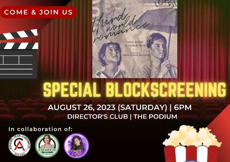 cdreamersofc's tweet photo. Dreamers!

We have news for you, limited slots for Third World Romance-block screening.

In collaboration with @/carloholix_official &amp; @/charliecuties_, we are inviting everyone to join our Special Blockscreening of #ThirdWorldRomance starring #CarloAquino &amp; #CharlieDizon. https://t.co/q9kWTVJieX