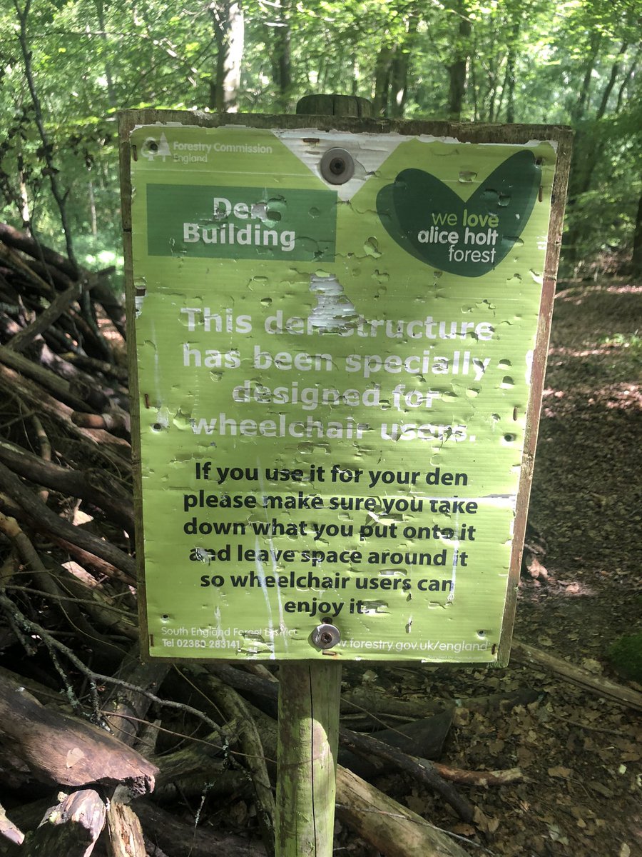 4SandaW's tweet photo. …We loved the den building area and spotted something VERY special there 🥰 This time round we used the #ChangingPlaces too and also spotted info on #inclusive cycling! Wow Alice Holt - you have really thought about your disabled visitors, exactly how it should be 👏♥️♥️♥️ https://t.co/fPrNU0AaRf