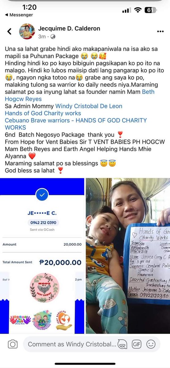 BethHogcw's tweet photo. Start a business blessings for children with specialneeds specially Vent babies and tracheostomy kids 

God is good all the time 
#Ventbabiesph
#HandsofGodcharityworks
#hopeforventbabies
#EarthAngelHelping hands
#Charity #blessings #kindness https://t.co/9XZfydFwiS