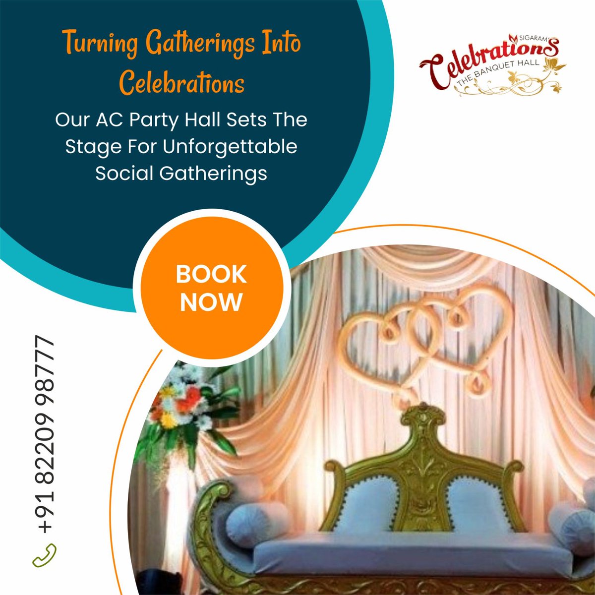 CsBanquethall's tweet photo. Turning Gatherings Into CelebrationsOur AC Party Hall Sets The Stage For Unforgettable Social Gatherings

Set an appointment with Sigaram Celebrations The Banquet Hall for your Big Day.

Call us in 8220998777 to make your special day healthy https://t.co/IlTQPDO1qk