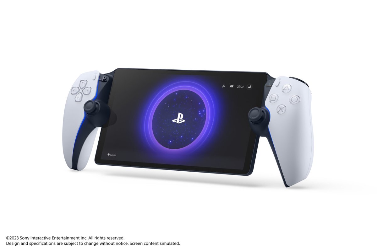 FuturaDrive's tweet photo. PlayStation Portal 

Introducing at $199.99 this year:

✅ Dedicated PS5 remote play device 
✅ DualSense features adaptive triggers and haptic feedback 
✅ 8" LCD screen 
✅ 1080p resolution at 60fps 
✅ Connects via Wi-Fi to your PS5 
✅ PS VR2 not supported

What do you think? https://t.co/e2Zda8IVGP