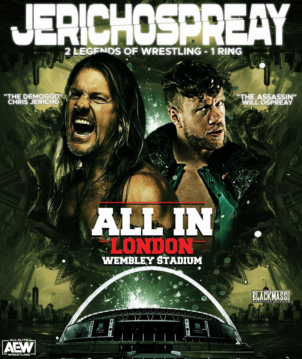 Cant wait to see this match    
 @IAmJericho  vs @WillOspreay
#demogod vs #assassin 
#WembleyStadium #AEWAllIn #AEW #AEWDynamite #ChrisJericho #lechampion #thepainmaker #unitedempire #WillOspreay 
.