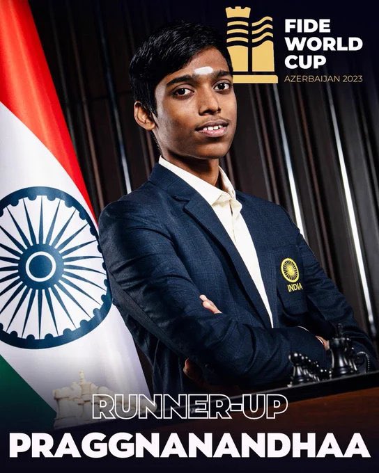 R Praggnanandhaa , 
You did well champ. 
India is proud of you 🇮🇳

@rpragchess 💐🫡

#ChessWorldCup2023