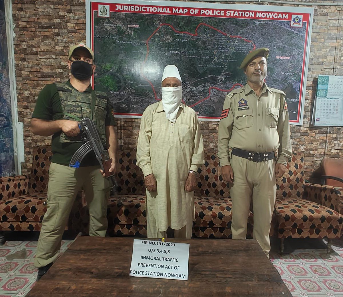 The house owner of the brothel namely Abdul Razak Najar S/o Abdul khalil Najar R/o Chan Mohalla nowgam also arrested in this case. He wilfully provided his premises for immoral activities. The house is also sealed. He is a sarpanch &amp;  affiliated with a regional political party.