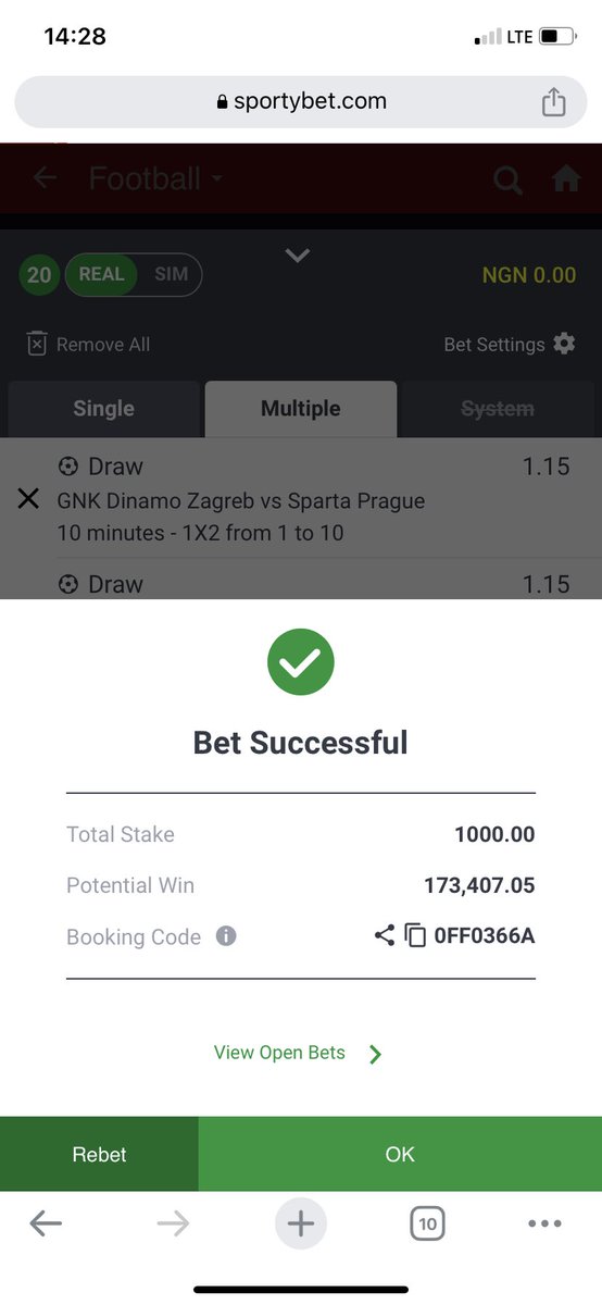 142 odds on sportybet. 🔥🔥
Don’t miss this game for any reason.. just boom with me.

#BOOMnation