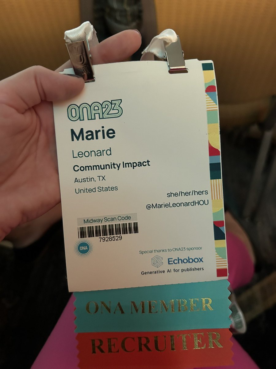 MarieLeonardHOU's tweet photo. Here at #ONA23 repping @impactnews! Excited for a full day of learning, innovation and, of course, a Philly cheesesteak. https://t.co/xSa2LdzOAX