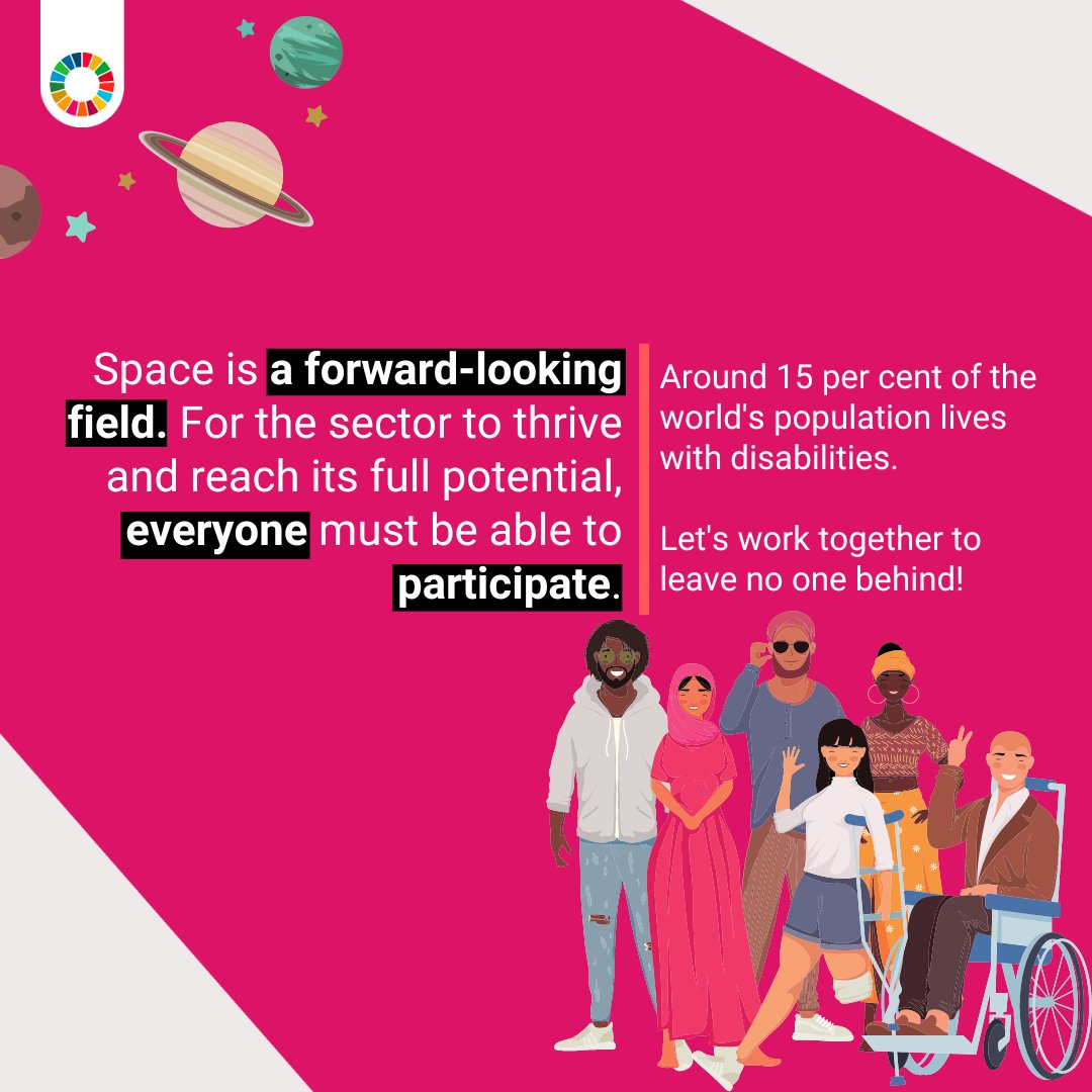 🤲In a world riddled with inequalities, we must ensure equal opportunities for everyone. 🌍 Inclusion stimulates new perspectives & ideas and helps communities thrive. Learn about our Space 4 Persons with Disabilities project 👉unoosa.org/oosa/en/ourwor… #Space4SDGs