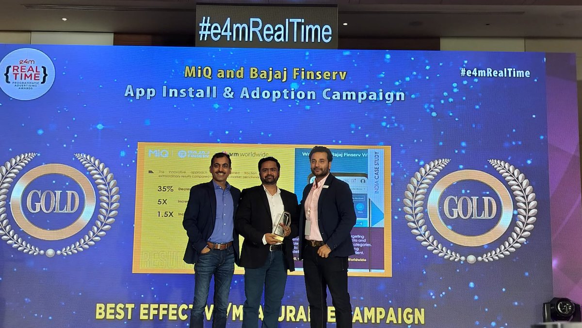 e4mevents's tweet photo. Celebrating Programmatic Excellence👏
Congratulations to the #e4mRealTime Winners 2023🏆
Category - Best Effective/Measurable Campaign
Winners - @bajajfinservmf ,@wearemiq, @merklesokrati, @ShaadiDotCom, @airasia , @BigTrunkComm, @tata_neu , @xapads
#e4mawards #programmaticawards #digitaladvertisingawards #mumbai