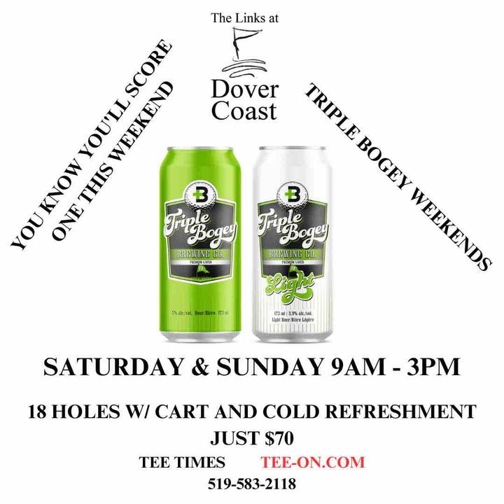 It’s never good to get a #triplebogey - or is it?  #triplebogeyweekends every Saturday and Sunday at #linksatdovercoast #lifeonthepatio
