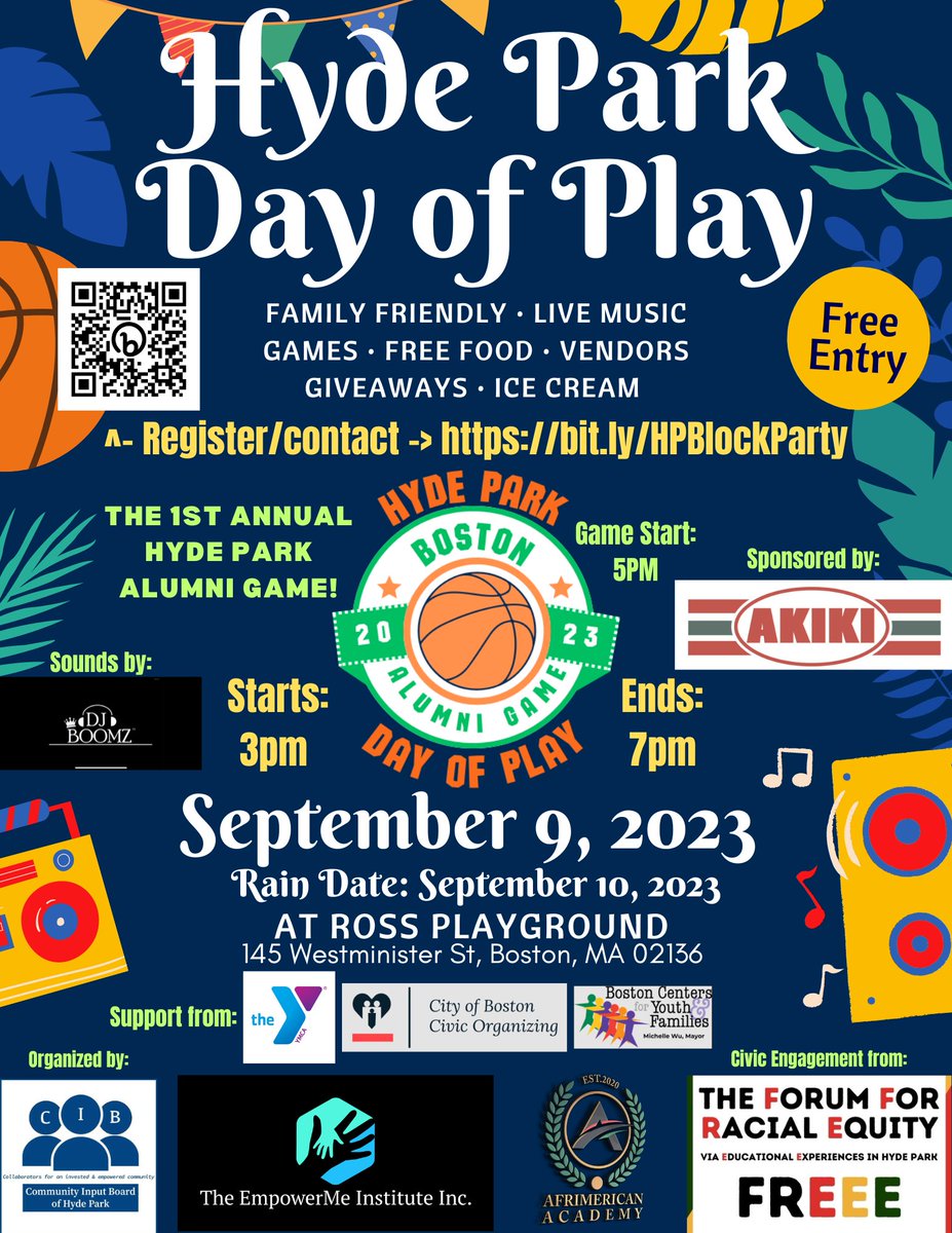 ONSHydePark's tweet photo. NEW DATE 🗣️#HydeParkDayofPlay will be Sat. 9/9,    3-7PM at Ross Playground! The focus is celebrating #HydePark youth. Flyer and details below! Please register here: https://t.co/Lu9ukM8ihu https://t.co/5QIfyZMW8n