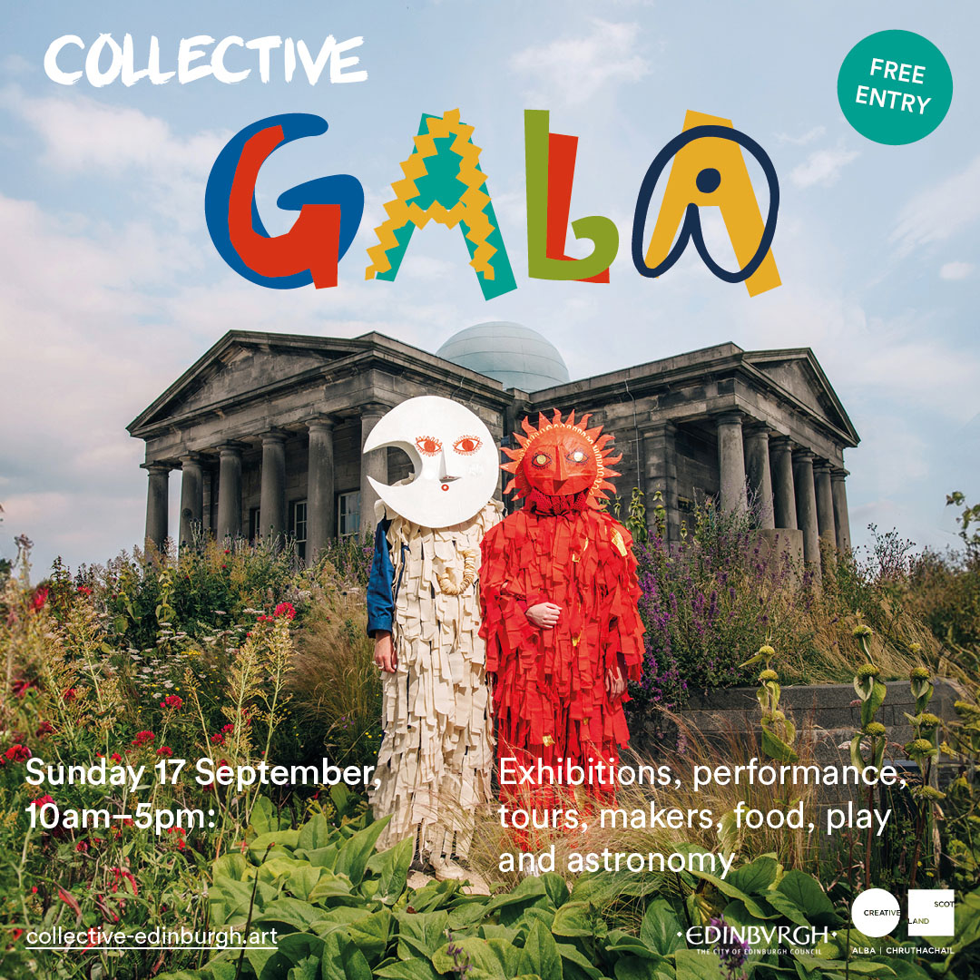 🎪🎊 COLLECTIVE GALA  🎊🎪

Join us as we celebrate five years on Calton Hill with a celestial performance, exhibitions, local makers market, street food, creative play sessions, tours and more!

loom.ly/7iqUD-Q

1/2