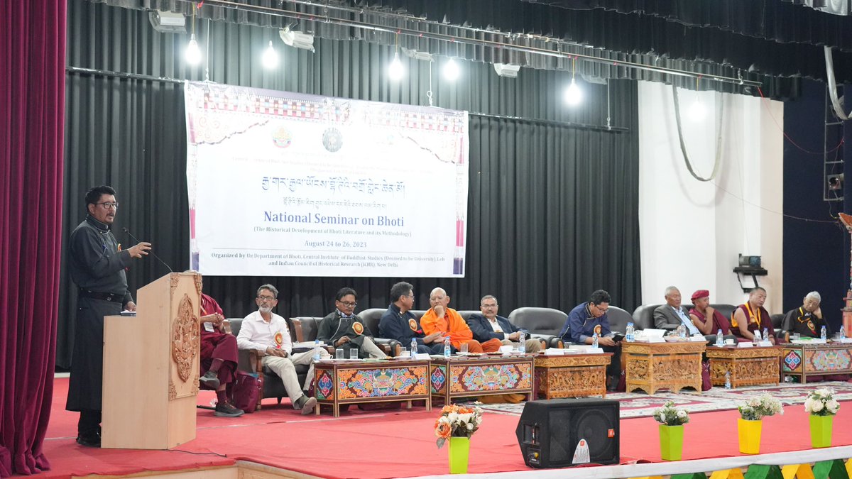 LAHDC_LEH's tweet photo. 3-Day National Seminar on #Bhoti language commenced at #CIBS Leh.   

CEC, MP, ECs along with various other dignitaries and scholars attended the inaugural session today. 

@tashi_gyalson @jtnladakh @Angchuk5 @yakzee_tashi @DIPR_Leh @ddnewsladakh @PBLadakh https://t.co/aX4WxcOib3