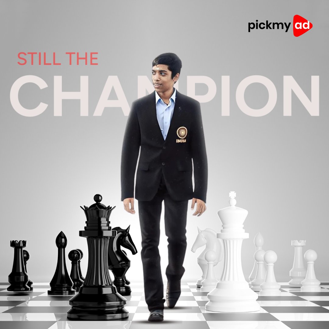 pickmyad's tweet photo. Setbacks can't overshadow true champions. Praggnanandhaa, you're still a champ in our eyes. 💪🏆 

#chessworldcup  #pickmyad #rameshbabupraggnanandhaa #chess #chessworldcupfinals #chessworldcup2023  #nevergiveup #FutureChessSuccess #ChessInspiration #india https://t.co/2xCz94794u