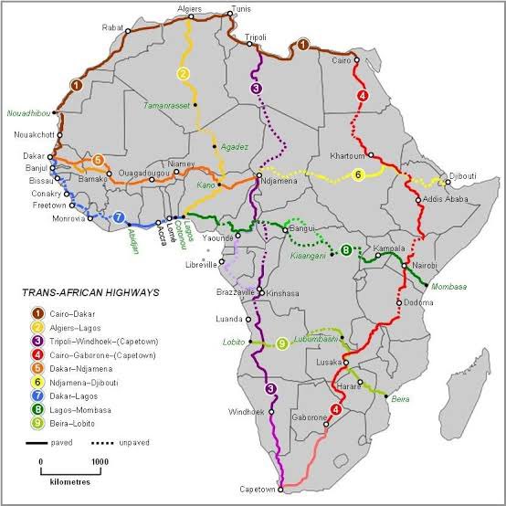 Sentletse's tweet photo. If we had leadership in Africa, these would be our trade corridors, with oil and gas pipelines moving from Cape To Cairo and so on. 

But we are led by fools. https://t.co/98CQAS0iRd