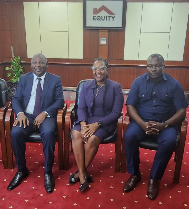 Discussing partnerships in digitalization of agriculture. @FAOKenya Rep. @CMucavi and Asst. FAO- Rep. Programs @HamisiWilliams held discussions with the @KeEquityBank CEO, Dr. James Mwangi on possible partnerships in line with FAO's strategic focus areas.