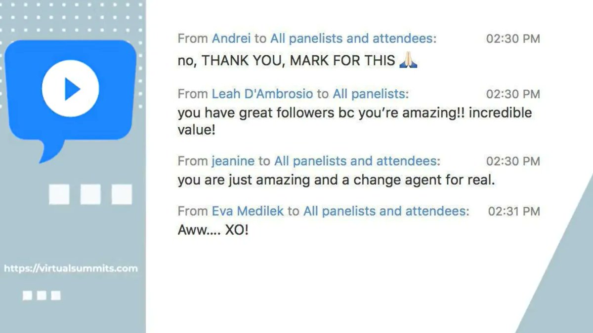 VirtualSummits's tweet photo. We are beyond grateful for this heartwarming clients' comments and compliments. Our aim is to provide you with top-notch insights and expert tips to make your virtual summits a roaring success. Your feedback means the world to us! https://t.co/VcrfdM8TQu