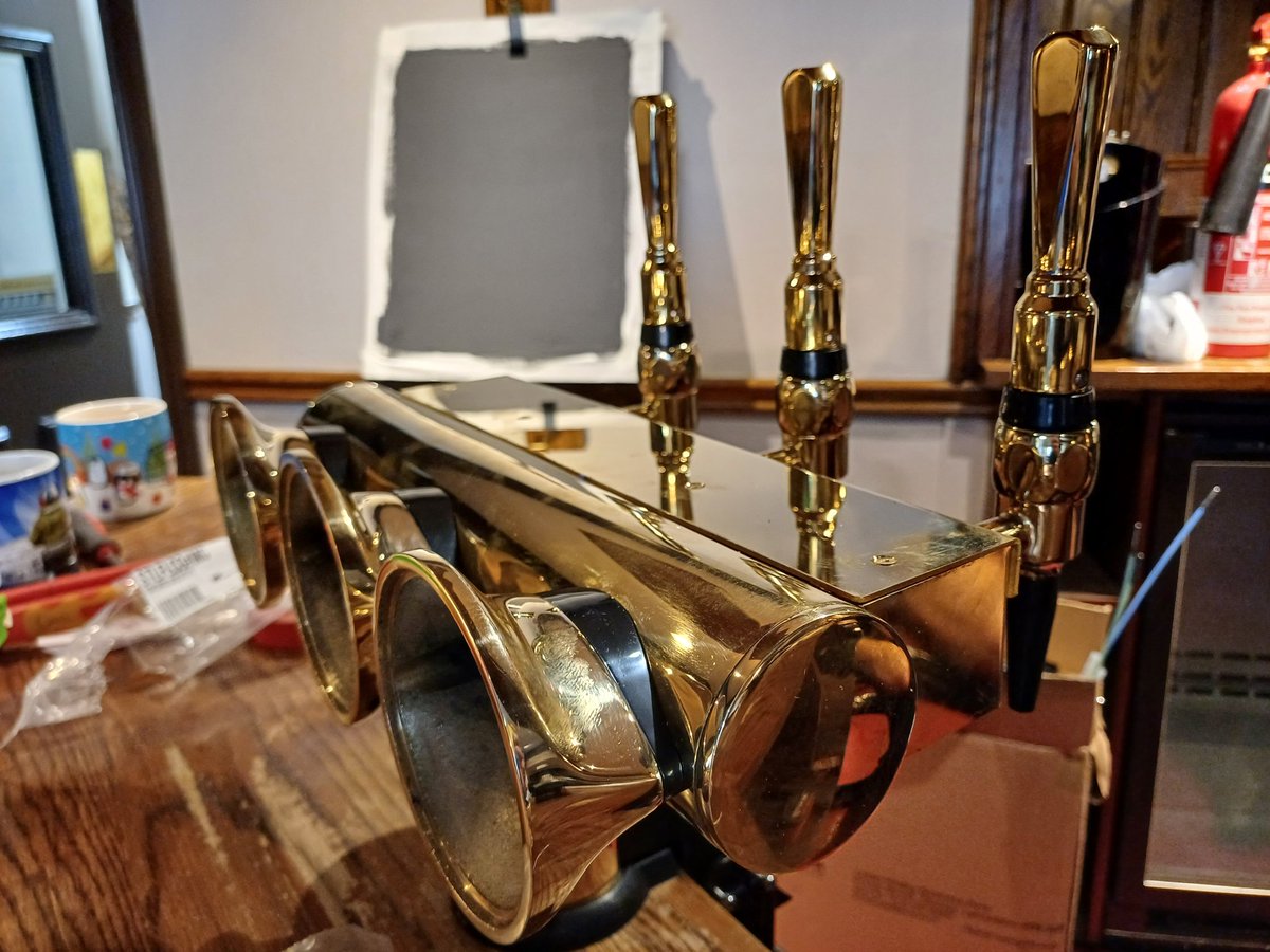 NewInnCononley's tweet photo. New pumps going in. 

Really starting to look like a pub again. 

#newinn #cononley #realale #beer https://t.co/z4vWRTlk9b