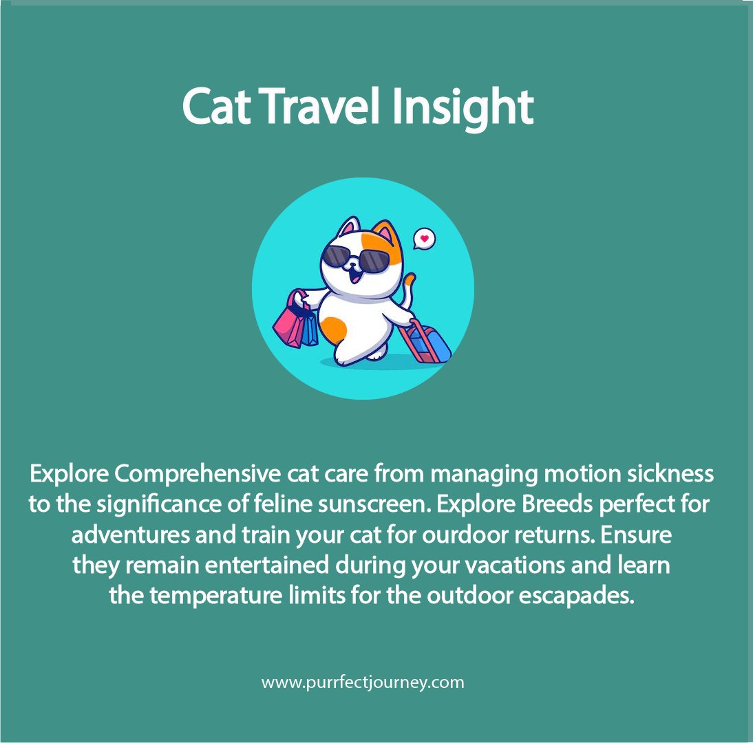 Purfectjourney's tweet image. Unveiling the World Through Feline Eyes. Explore our purr-fect collection of cat travel insights, where curiosity knows no bounds! Please visit, purrfectjourney.com/traveling-with… 🐱
Don't forget to share it with your friends and family!
❤ #catlife #cattravel #catinsight