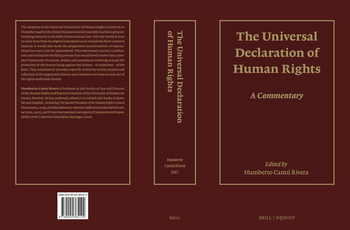 On a very special day, and after several years of work and lots of patience from all those involved, glad to share this forthcoming article-by-article commentary to the #UDHR. Out 30 November via @Brill_Law!