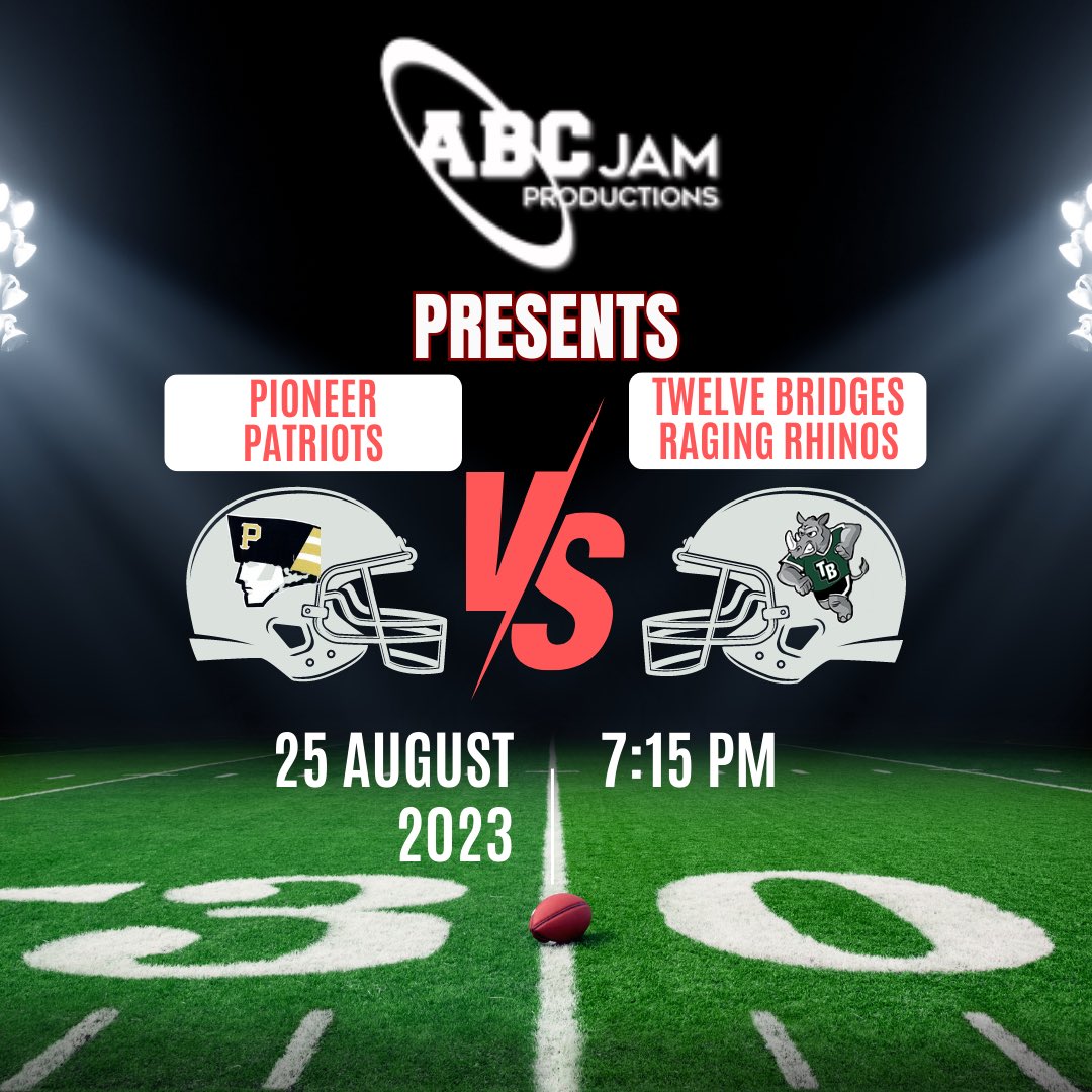 ABC JAM Productions (@abcjampro) on Twitter photo It’s the home opener for the first ever senior class at <a href="/RhinosTbhs/">TBHSRhinos</a>. <a href="/PHSWoodland/">Pioneer High School</a> is looking to play spoiler as they come over to take on <a href="/12BFootball/">12 Bridges Football</a>. Join our coverage on <a href="/NFHSNetwork/">NFHS Network</a> if you can’t make it out.
nfhsnetwork.com/events/abc-jam… It’s the home opener for the first ever senior class at <a href="/RhinosTbhs/">TBHSRhinos</a>. <a href="/PHSWoodland/">Pioneer High School</a> is looking to play spoiler as they come over to take on <a href="/12BFootball/">12 Bridges Football</a>. Join our coverage on <a href="/NFHSNetwork/">NFHS Network</a> if you can’t make it out.
nfhsnetwork.com/events/abc-jam…