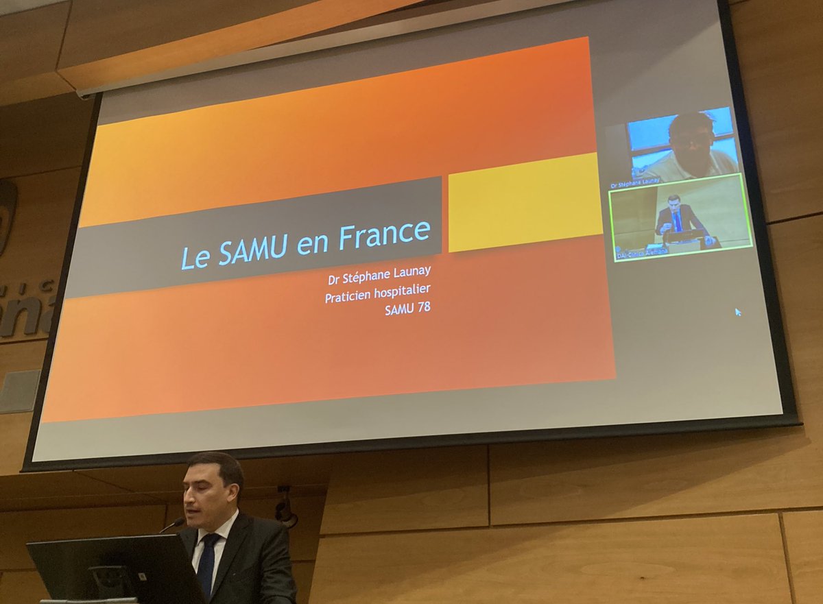 nfpineda's tweet photo. Aprovechando aprendizajes post pandemia!
Conectados con Dr Launay desde @samufrance_
Modelo SAMU francés 🇫🇷
#prehosp #SAMU #desastres #prepararse https://t.co/pTHWPA3dDX