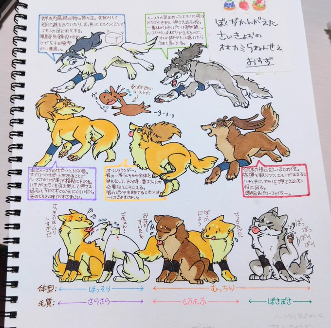 これは特にいらない補足٩( ᐖ )و

①全体図
②文字なし差分
③ほっそり組とむっちり組こんくらい差あったらいいよね
④髪の毛で隠れちゃう後頭部と向こう側のお耳っていいよね 