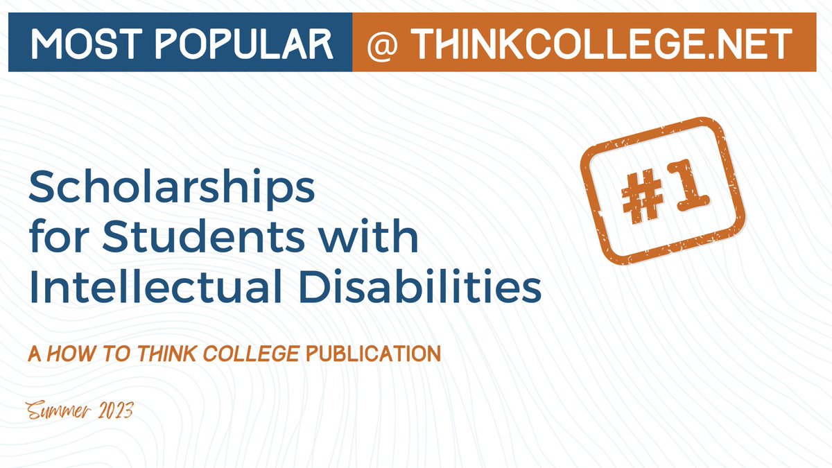 thinkcollegeICI's tweet photo. Paying for college is a big challenge! 
Perhaps it's no surprise Scholarships for Students with Intellectual Disabilities was downloaded more than any other #ThinkCollege publication this summer! Check it out here and good luck finding a scholarship! 
 
https://t.co/fZtuuk0e9g https://t.co/Ty8eEUUe5I