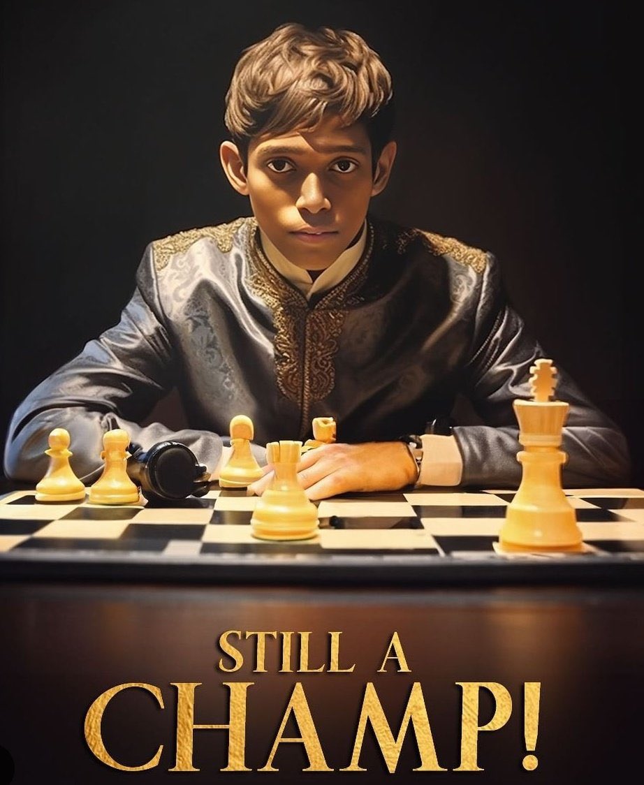 itsyourTarun's tweet photo. Champion You are! 🇮🇳

 #Praggnanandhaa in #Chess https://t.co/eTlbKhyuFG