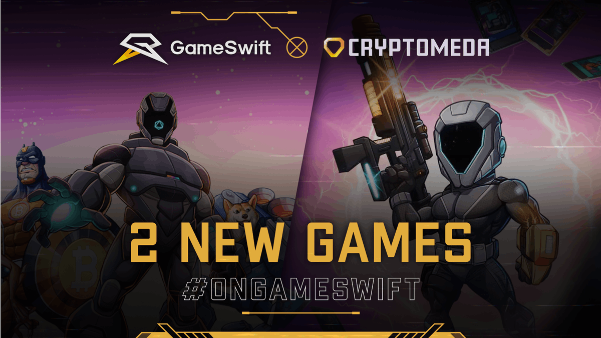 GameSwift_io's tweet photo. Introducing @cryptomedatech Latest Game Releases: Meda Wars and Meda Shooter! 🕹️
News of the day? 2 games have just launched #onGameSwift Platform! 🤩
Let's dive deeper into the rabbit hole with us 👇
1/5 https://t.co/B2DQL9r2aj