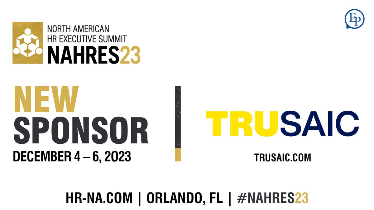 Thank you @trusaic for being one of this year's valued partners for #NAHRES23!

We look forward to seeing your team in sunny Orlando! ✈️ 🌴

👉 For more information, visit bit.ly/47BApEv

#HR #hrindustry #humanresources #humanresourcesmanagement
