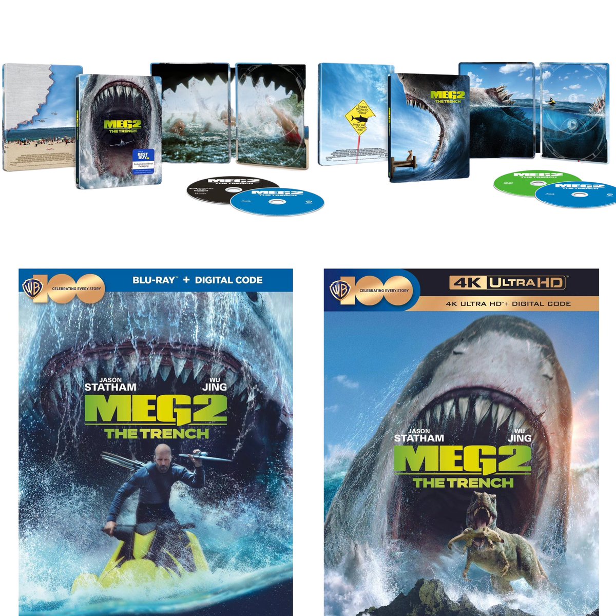 Coming to #4KUltraHD,  #Steelbook, and #Bluray via Warner Bros on October 24, 2023 

Starring #JasonStatham and #CliffCurtis 
 
Meg 2: The Trench

#Sharks #SharkWeek￼ #megalodon #Meg2