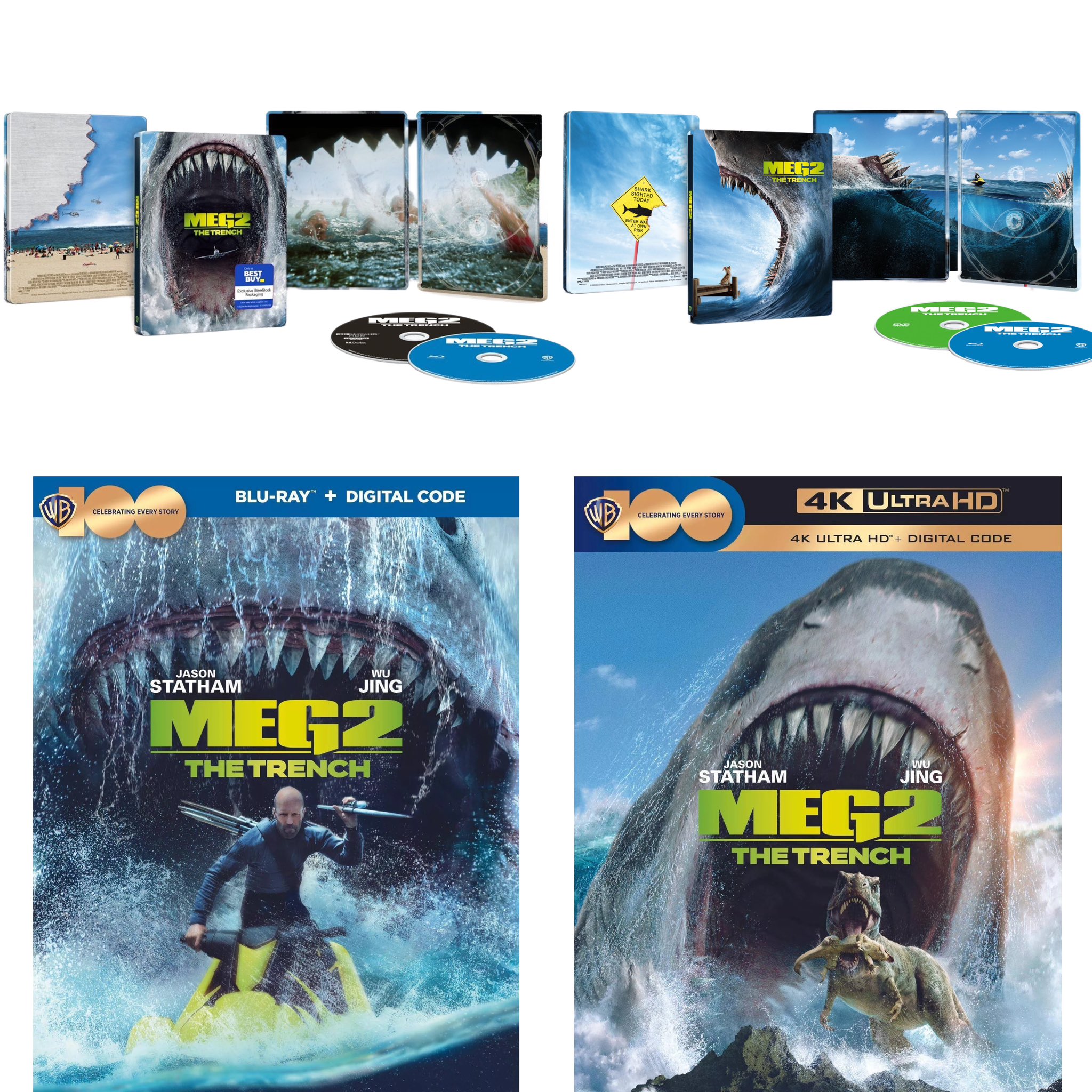 Physical Media President on X: Coming to #4KUltraHD, #Steelbook, and  #Bluray via Warner Bros on October 24, 2023 Starring #JasonStatham and  #CliffCurtis Meg 2: The Trench #Sharks #SharkWeek￼ #megalodon #Meg2   /