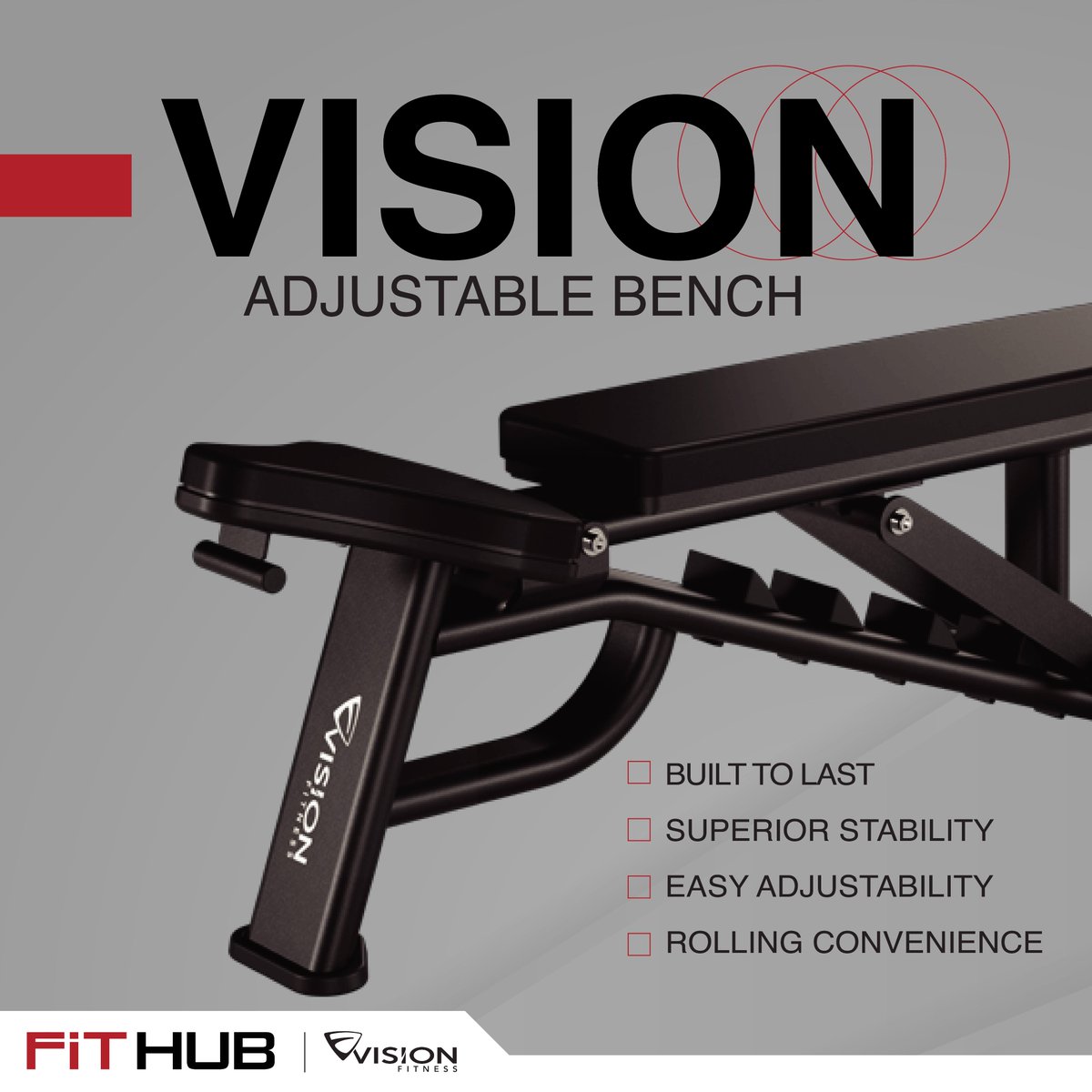 Fithubsa's tweet image. Elevate your strength training with the adjustable weight bench, designed to target major upper body muscles &amp;amp; built for exceptional durability. With its easy adjustability, portability, and custom design, it can withstand even the toughest conditions.

#vision #adjustablebench