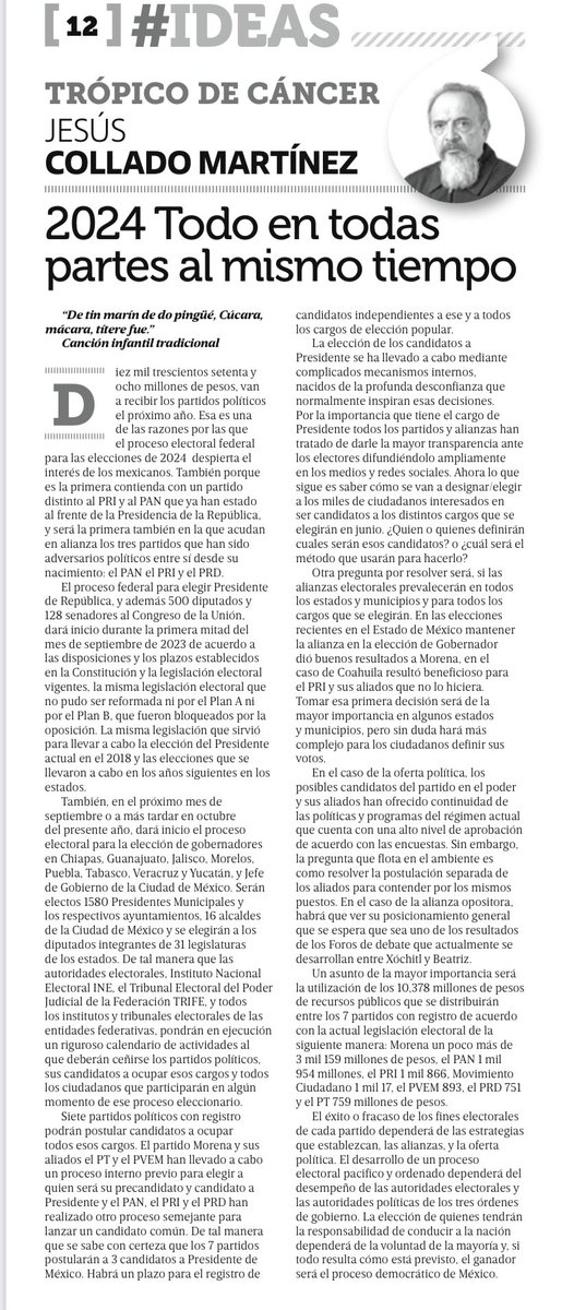 Chuchocm's tweet photo. Expreso Press/Tamaulipas
24 de agosto de 2023
TODO EN TODAS PARTES AL MISMO TIEMPO
Sobre el Proceso Electoral 2024 https://t.co/Cu6LKQ63cp