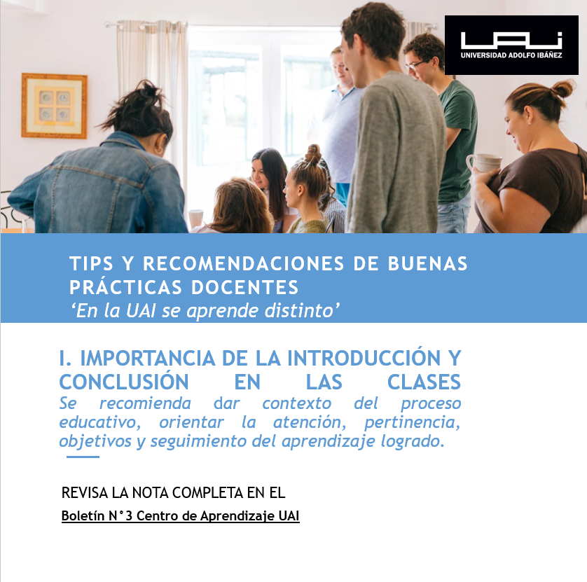 Porque en la UAI se aprende distinto, impulsamos que los docentes estén en constante búsqueda de nuevas formas de enseñar, que desafíen a nuestros y nuestras estudiantes y que seamos líderes y referentes en educación superior.
Revisa el Boletín N°3 I #docencia #educaciónsuperior