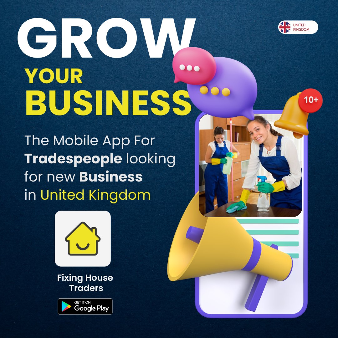 Grow Your Business in UK
The Mobile App For Tradespeople looking
for new Business
in United Kingdom
#plumberuk #constructionuk #builderuk #UKCraftyCrew #handymanuk #tradespeople #artUK