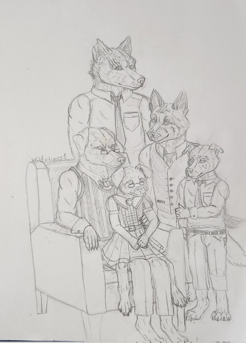 Wilde_times1's tweet photo. Jack and Legosi are taking a nice  family photo with their 3 pups 😃 just a nice moment to bring them all together. 

#BEASTARS #beastarsfanart #jackgosi #jackgoshi https://t.co/gzF9xpJKqu