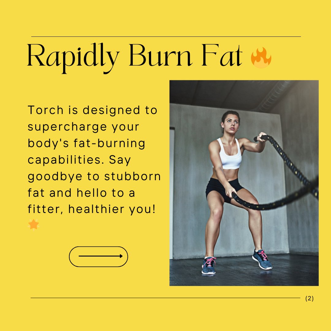 toptrainercom's tweet image. Unlock the power of Torch and watch your fat melt away! 🔥 This aggressive fat burner supplement not only enhances your metabolism but also provides you with sustained energy and reduced stress levels. 
#TopTrainer #Commit2fit #TorchBurnsFat #FatLossJourney #TorchEnergy