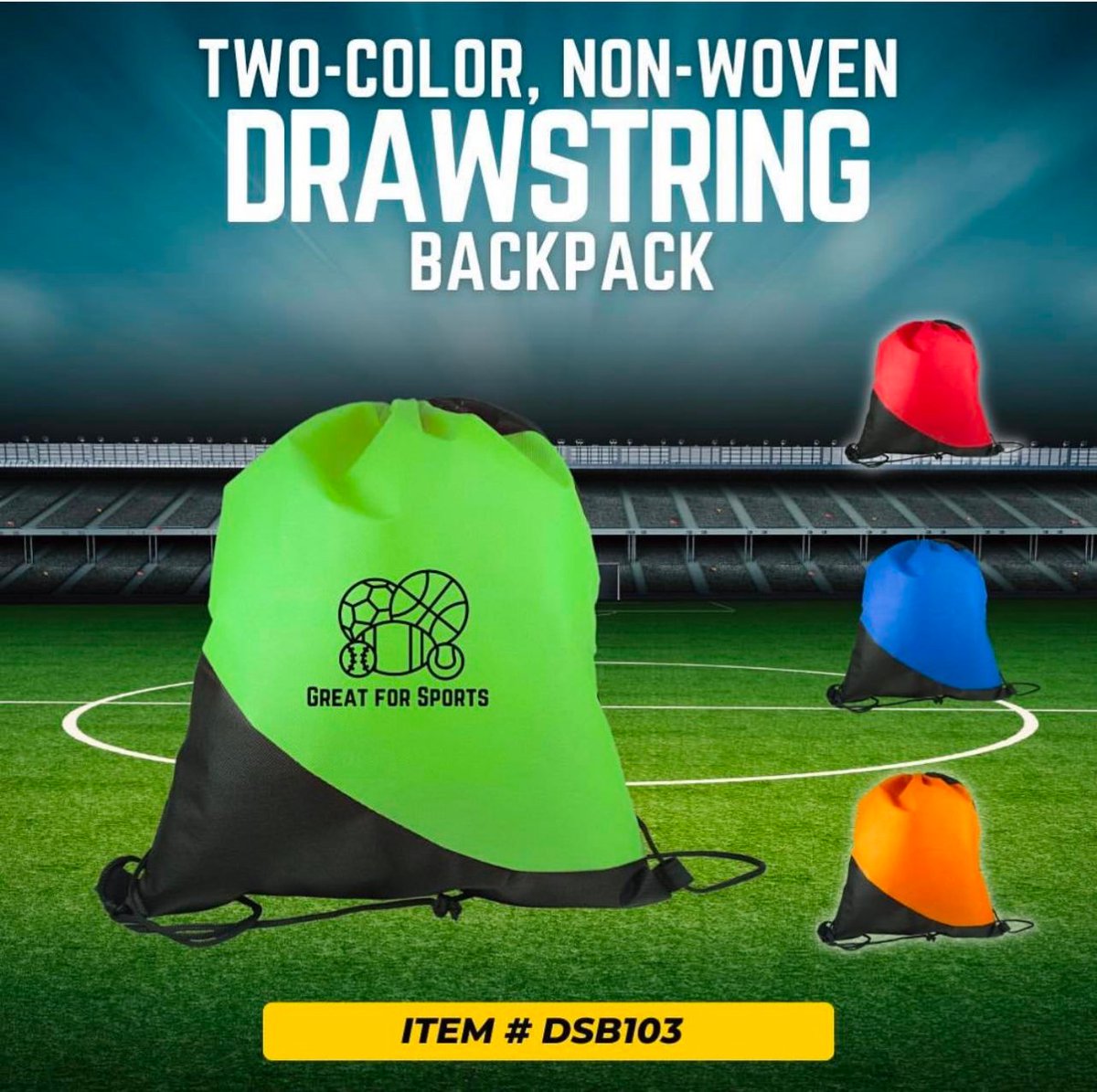 CPSKeystone's tweet image. Available in Red, Royal, Orange, and Lime this economical drawstring backpack is great for sports teams and more! Pricing $1.64 - 2.06 each with minimums of just 150 pcs.