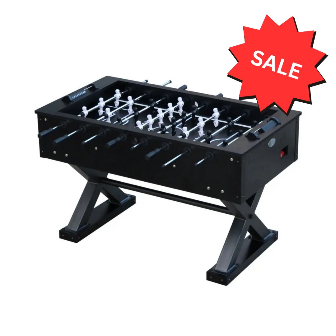 ANYONE INTERESTED IN A GAME OF FOOSBALL?

Check out the Durango X Model Foosball – Soccer Table!  This items comes in a Black laminated MDF cabinet or Driftwood Finish (As shown) and is currently on sale on our showroom floor!  Come check it out!