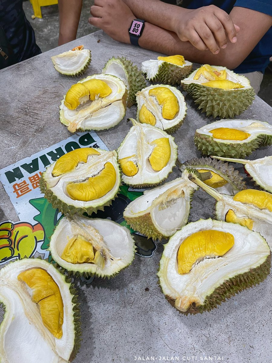 MalayFoodHunter's tweet photo. Musang King RM20 dan IOI / Udang Merah RM15 Sebijik dekat SS2 Petaling Jaya!!

Musim durian ! Kalau mengidam nak makan durian yang sedap dan murah, min suggest dekat SS2, PJ.

Lepasni jgn beli timbang kilo! Rugi sahaja.

📍SS2 Durian House Stall, Petaling Jaya https://t.co/PXZJL71bEa