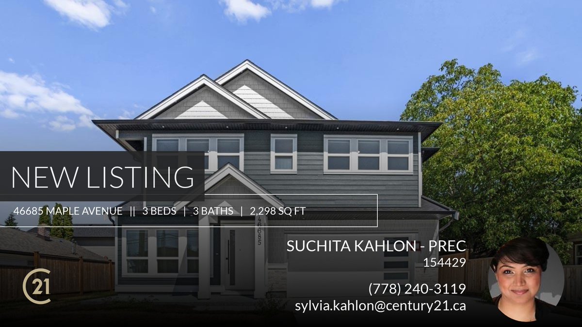 📍 New Listing 📍 Take a look at this fantastic new property that just hit the market located at 46685 Maple Avenue in Chilliwack. Reach out here or at (778) 240-3119 for more information

Suchita Kahlon PREC | REALTOR
Cell: 778 24... homeforsale.at/46685_MAPLE_AV…