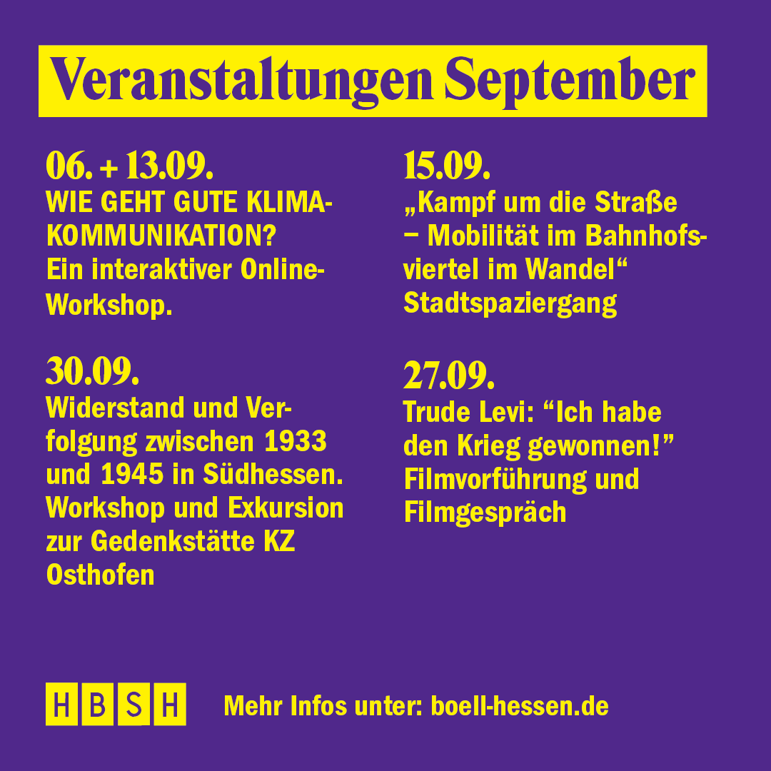 boellhessen's tweet photo. Im September erwarten euch #Workshops, #Exkursionen, #Stadtspaziergänge und #Filmvorführungen! Wir freuen uns, euch zu sehen.
Mehr Informationen zu allen Veranstaltungen findet ihr unter https://t.co/C3yxhec0TC https://t.co/zPpS1OSoR0
