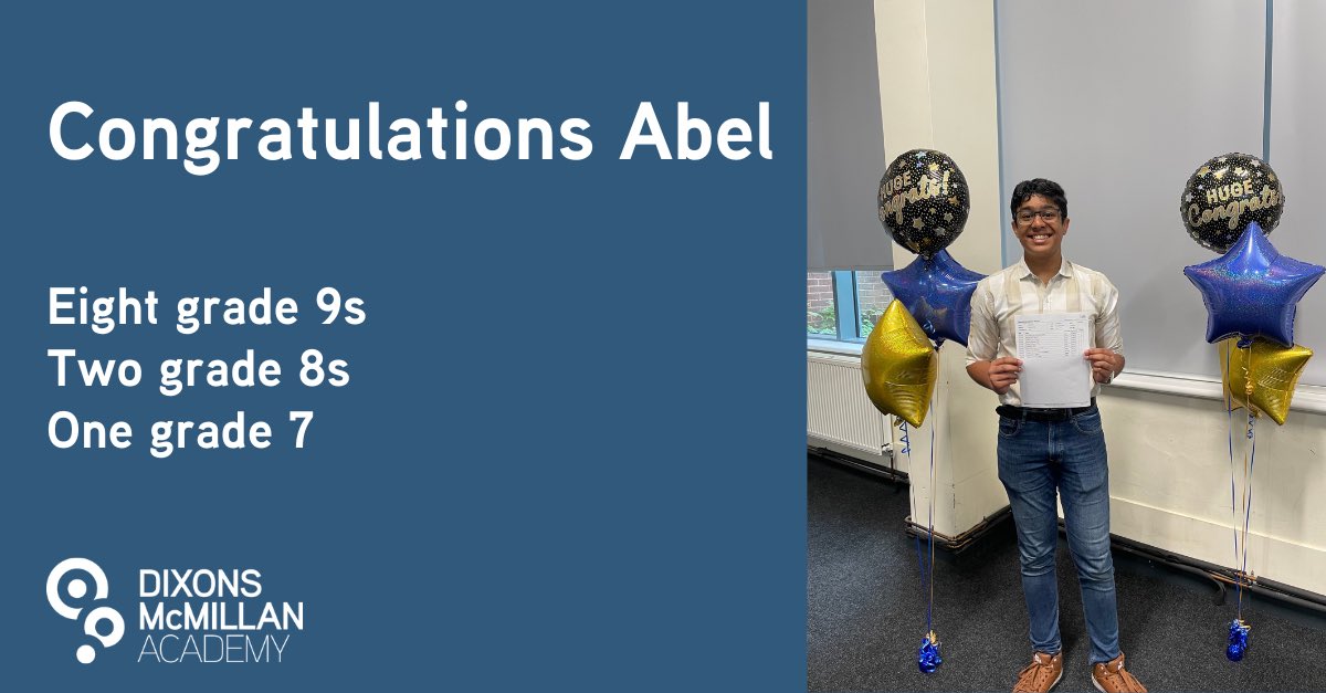 Huge well done to Abel - we are looking forward to hearing of your future success! #GCSEResults2023