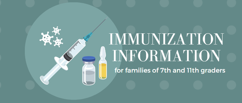 Reminder for Parents of 11th and 7th graders❗ Your student must have an updated immunization form on file with your child's school by Sept. 1st. If you have any questions, please contact Nurse Jodi (GCHS) at 706-453-2271 or Nurse Debbie (CMS) at 706-453-3308 for more info.