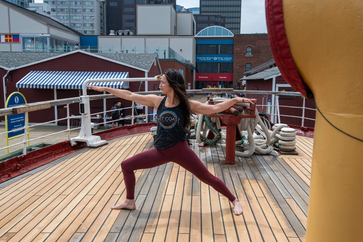 ns_mma's tweet photo. We've enjoyed a wonderful summer of Yoga on Deck, thanks to Jenn and Kelly, excellent teachers from East Coast Wellness Clinic! They'll be offering our last class aboard #CSSAcadia on Fri. Aug. 25 at 12 noon. Walk-ins are welcome. #namaste #summertime #community #waterfront https://t.co/jEVuOlhtne