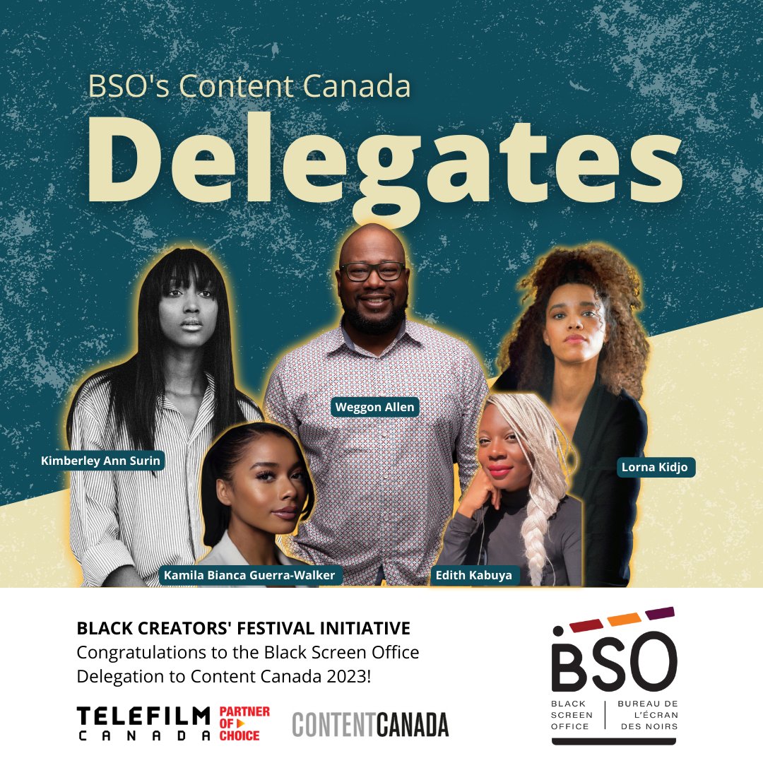 🎉 Round of applause for the Black Screen Office Delegation at TIFF and Content Canada 2023! Your remarkable journey to success continues. 🌟 #BSOatTIFF #ContentCanada2023 #CelebratingSuccess"

Sponsored by: <a href="/Telefilm_Canada/">Telefilm Canada</a>, <a href="/TIFF_NET/">TIFF</a> and <a href="/ContentCanada1/">Content Canada</a>