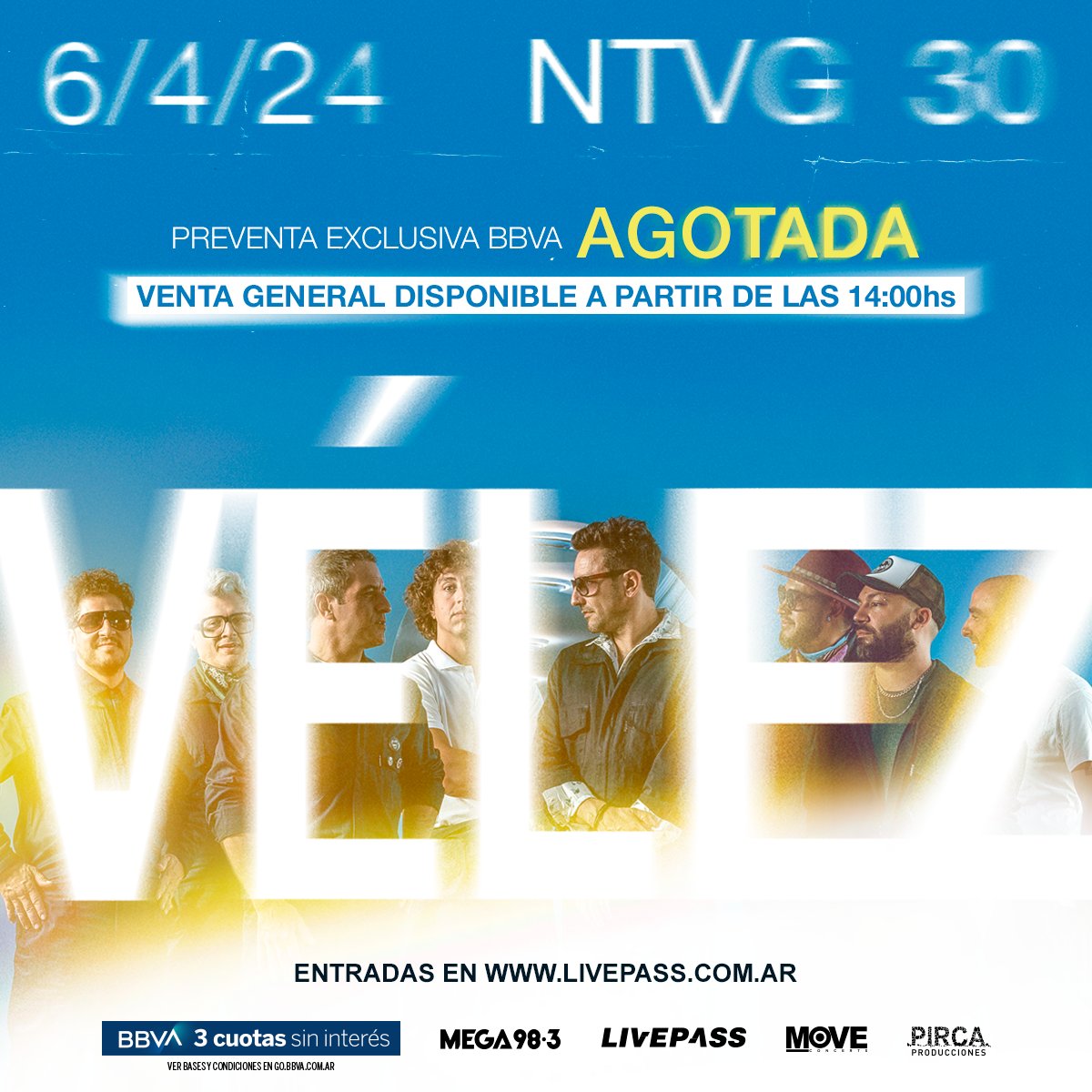 Move Concerts Arg (@moveconcertsarg) on Twitter photo 🔥 ¡Preventa <a href="/bbva_argentina/">BBVA en Argentina</a> para el show de <a href="/ntvgoficial/">No Te Va Gustar</a> en Vélez AGOTADA en menos de 24hs!
👉🏻 Venta Genera hoy a partir de las 14hs con las últimas entradas en Fase 1
💳 3 cuotas sin interés para clientes BBVA
🎫 Entradas exclusivamente a través de <a href="/livepassarg/">Livepass Argentina</a> 🔥 ¡Preventa <a href="/bbva_argentina/">BBVA en Argentina</a> para el show de <a href="/ntvgoficial/">No Te Va Gustar</a> en Vélez AGOTADA en menos de 24hs!
👉🏻 Venta Genera hoy a partir de las 14hs con las últimas entradas en Fase 1
💳 3 cuotas sin interés para clientes BBVA
🎫 Entradas exclusivamente a través de <a href="/livepassarg/">Livepass Argentina</a>
